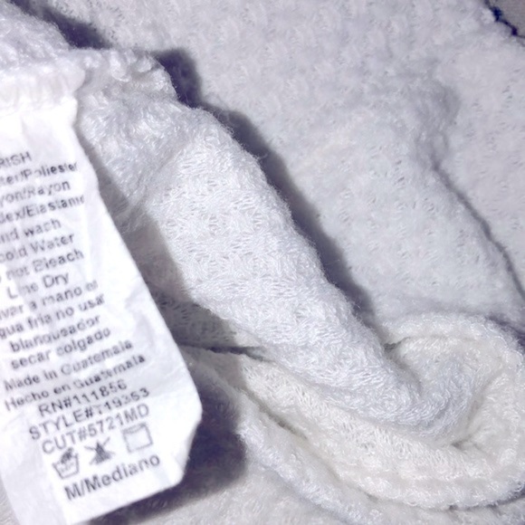 Cherish white waffle knit top size medium - Picture 4 of 5